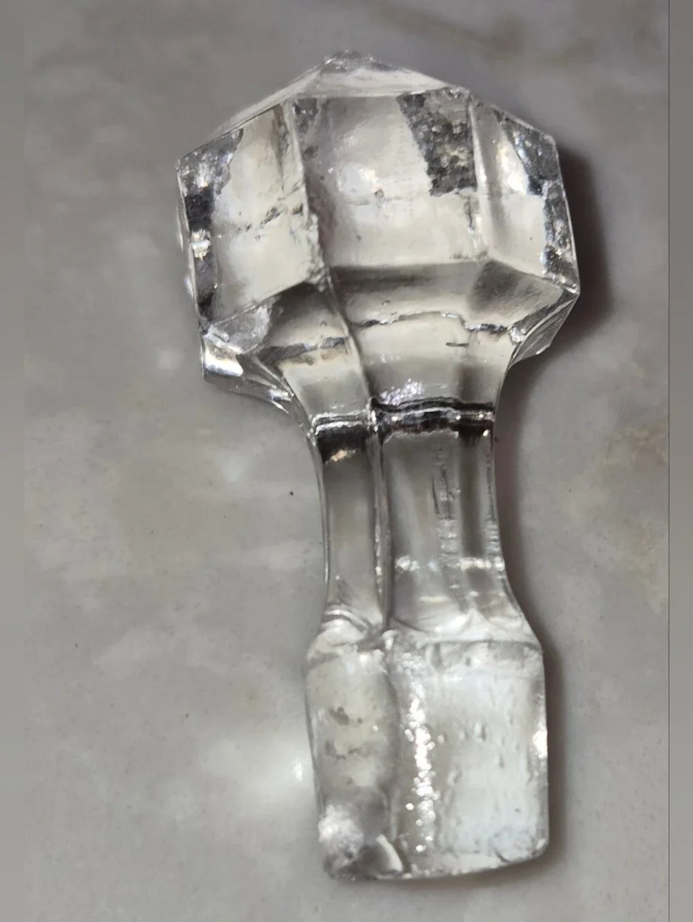 3 Vintage or Antique cut-glass cruets with matching stoppers and handles